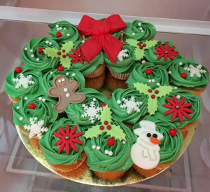 Cupcakes - Kerst cupcakes kerstkrans