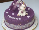 Kindertaarten - Unicorn paarse taart eetbaar kant