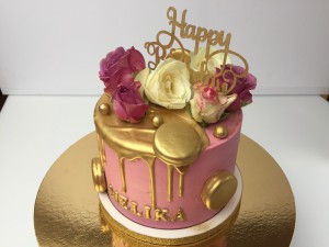 Drip Cake - Gouden drip verse bloemen Melika