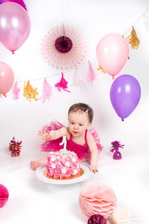 Kindertaarten - Cake smash roze