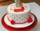 Bruidstaarten - 60 jaar getrouwd taart met bruidspaartje