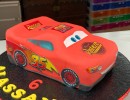 Kindertaarten - 3D Cars taart Lightning McQueen