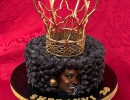 Feesttaarten - Afro girl crèmetaart gouden kroon