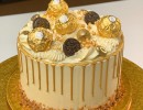 Drip cake - Crèmetaart Ferrero Rocher Oreo gouden drip