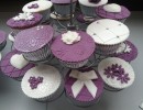 Cupcakes - Bruidscupcakes paars en wit