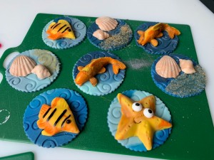 Cupcakes - Cupcakes in zee thema schelpen zeester vissen